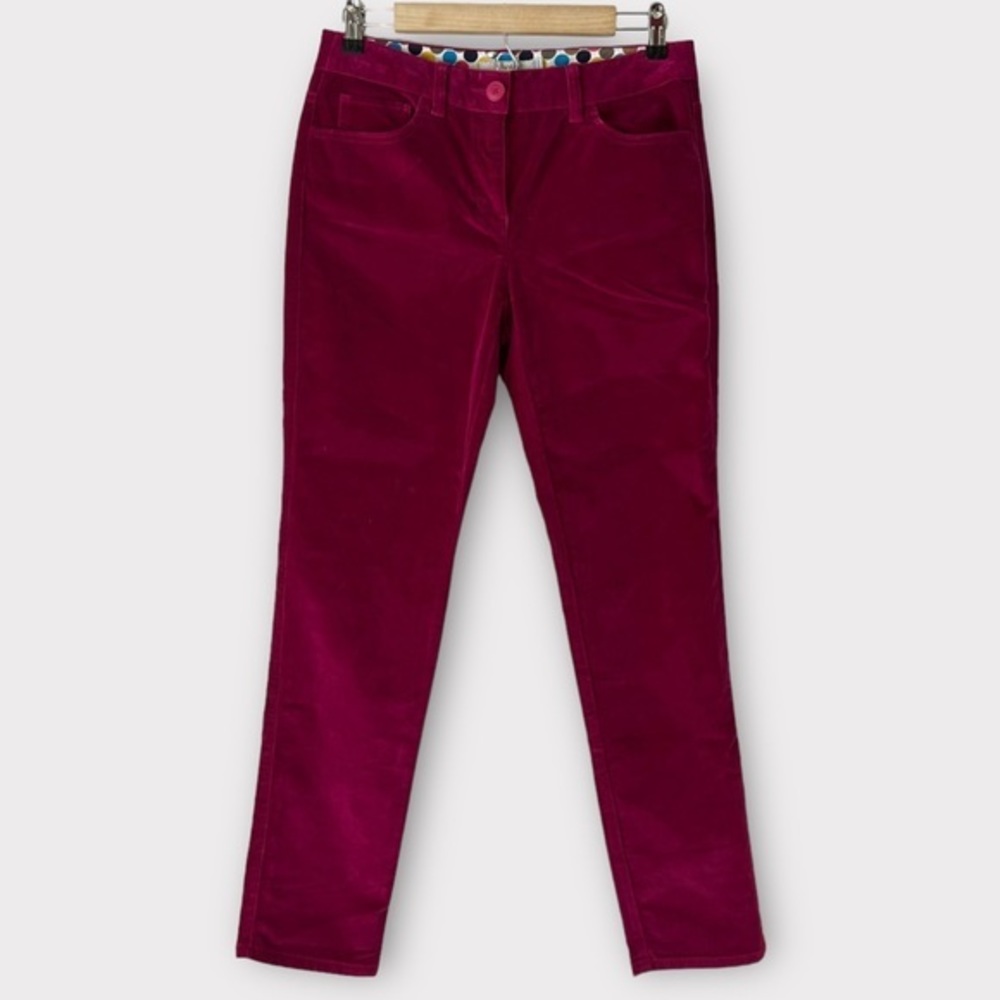 Boden velvet high rise skinny pants in bright pink